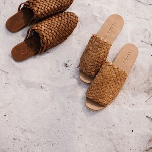 St. Agni Corfu Woven Leather Slides